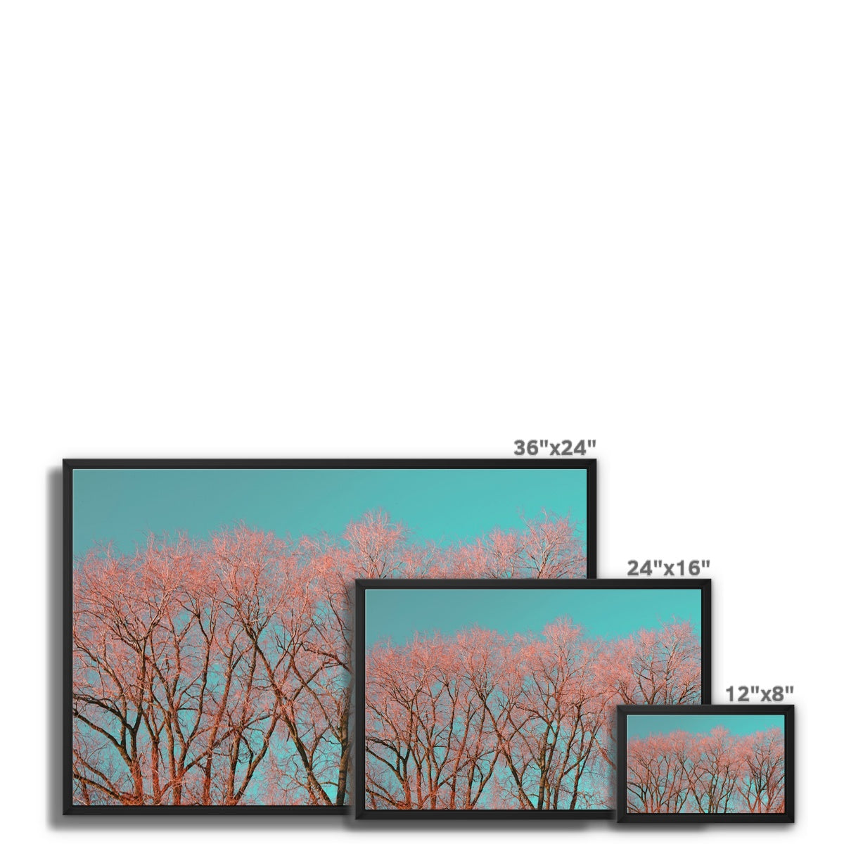 Photography Print of England Framed Canvas Print I (Red Tree Warrington) I Skyline,Landscape Wall Art, Fine Art Print