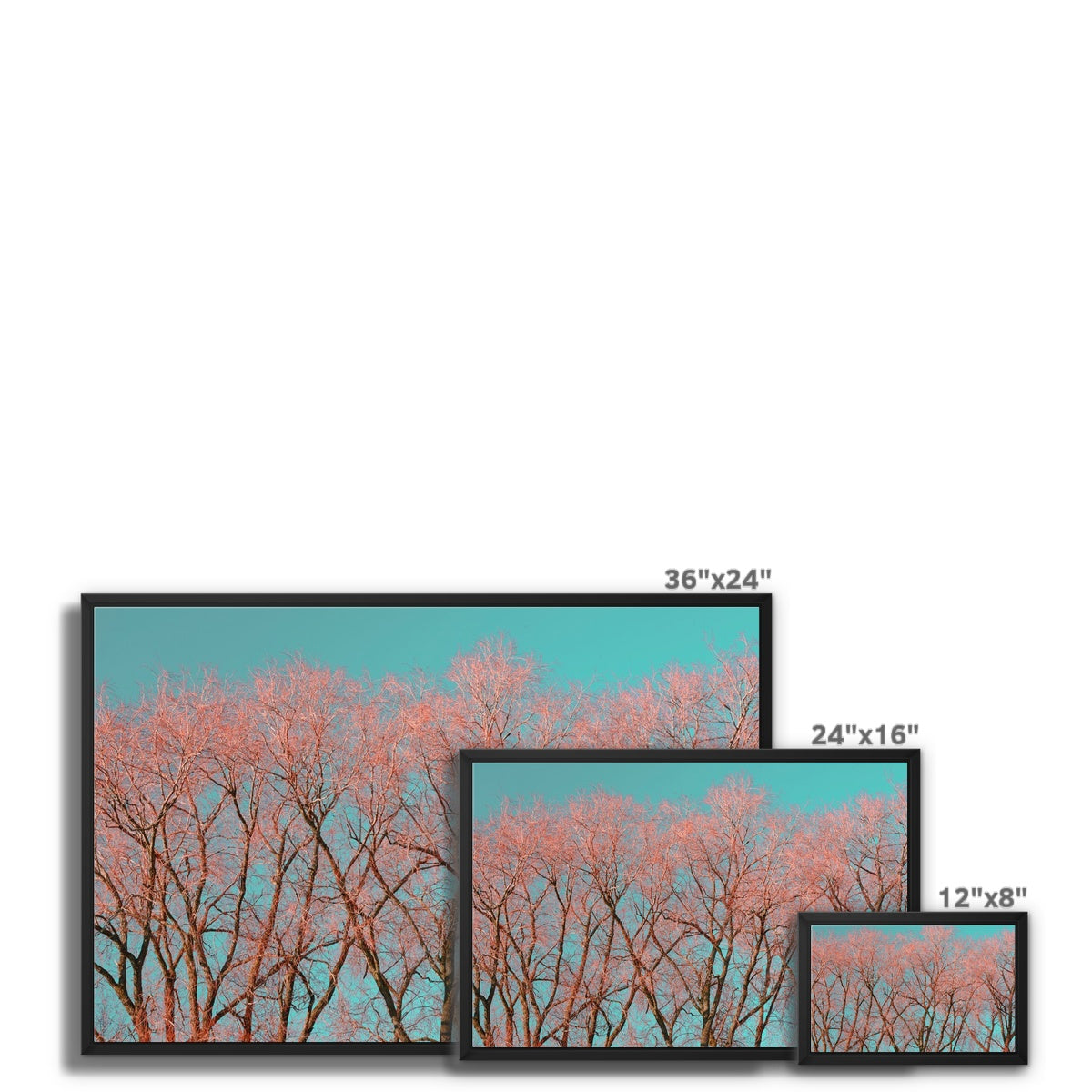 Photography Print of England Framed Canvas Print I (Red Tree Warrington) I Skyline,Landscape Wall Art, Fine Art Print