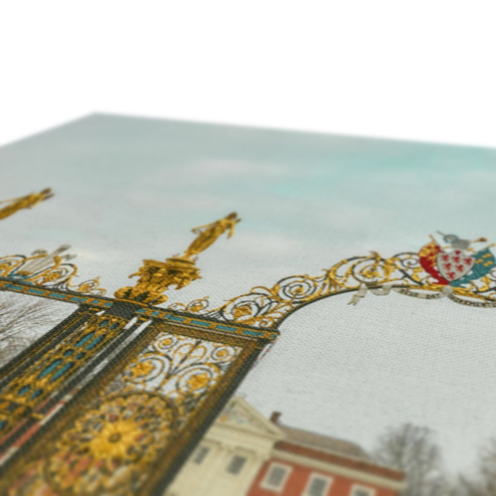 《The Gates of Winter Silence》-Warrington Golden Gates Canvas Print I England Fine Art , Wall Art Print