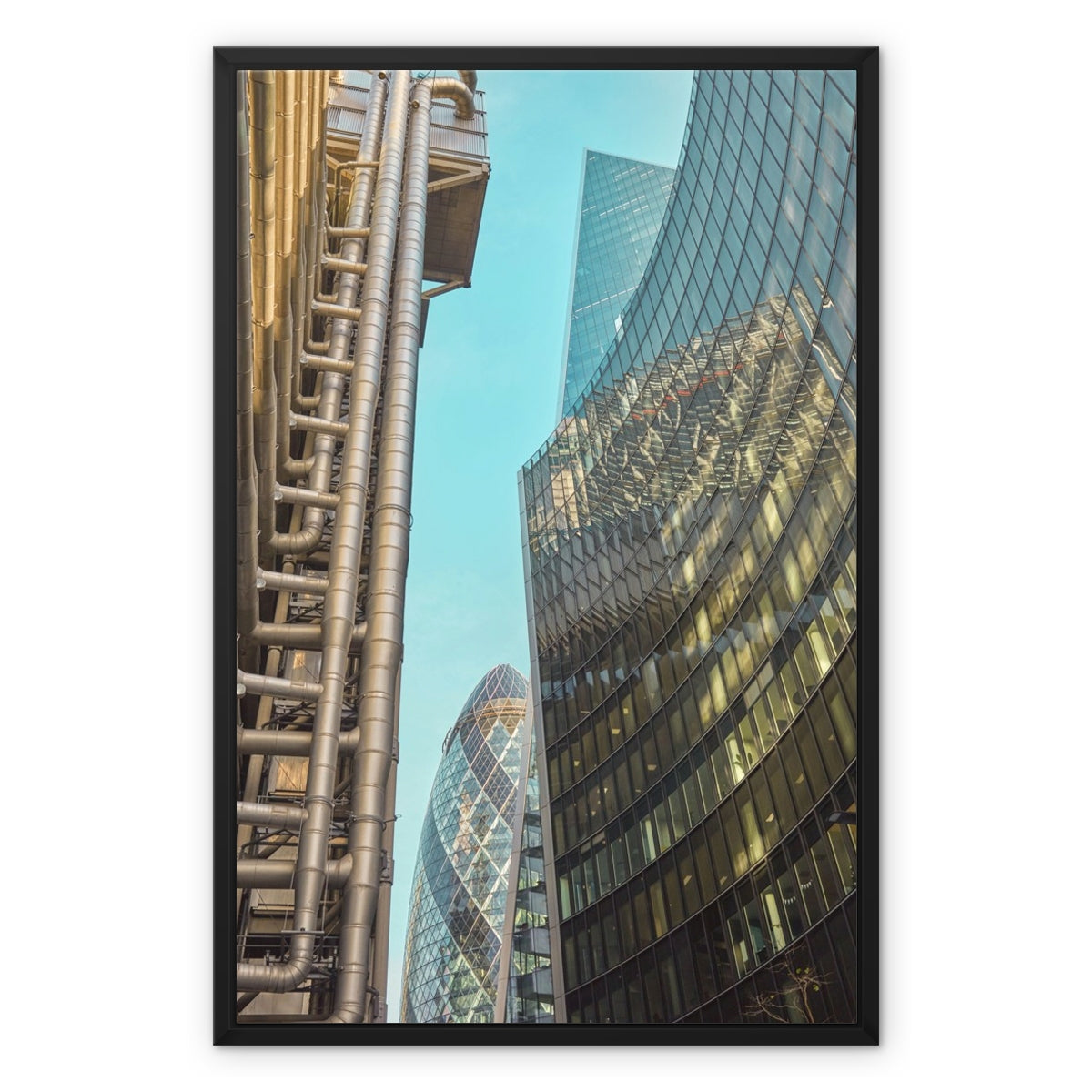 Framed Canvas Art Print UK Cityscape,Futuristic Gherkin