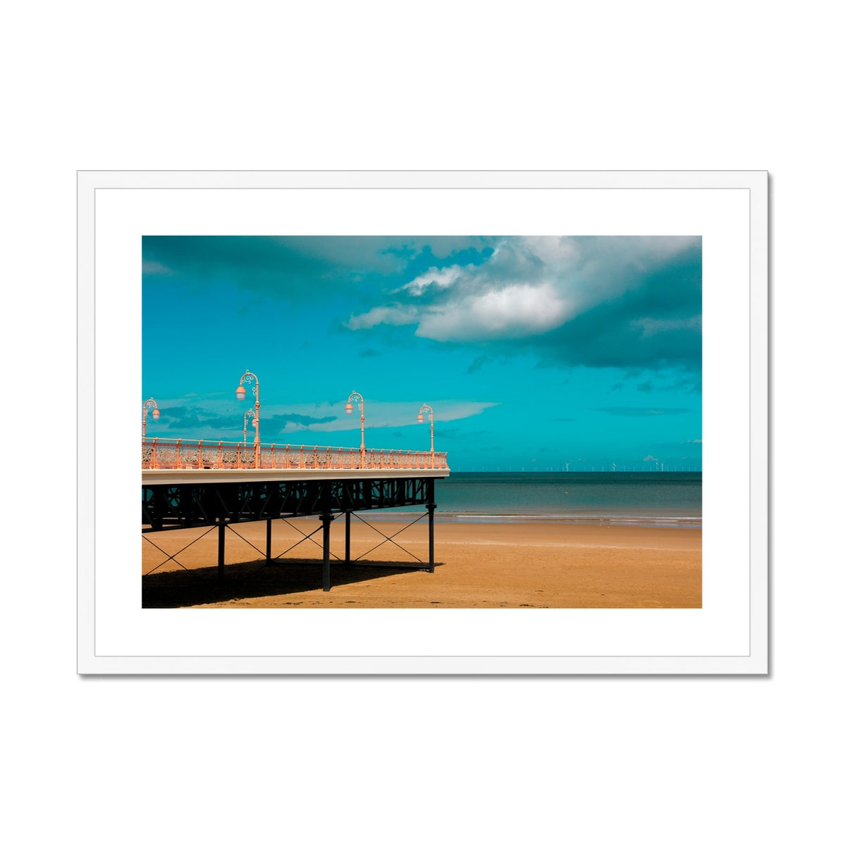 Framed & Mounted Art Print for living room wall art,Colwyn Bay’s Victoria Pier white framed