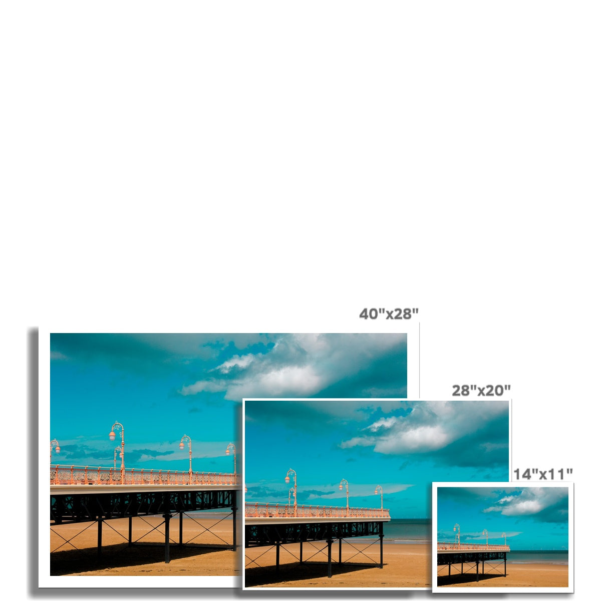 North Wales Photography Fine Art Print, Victoria Pier, Colwyn Bay beach living room wall art