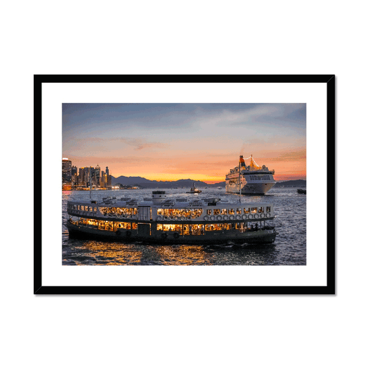 Hong Kong Photography Framed & Mounted Print I Star Ferry Skyline & Victoria Harbour Wall Art - ManChingKC Photography
