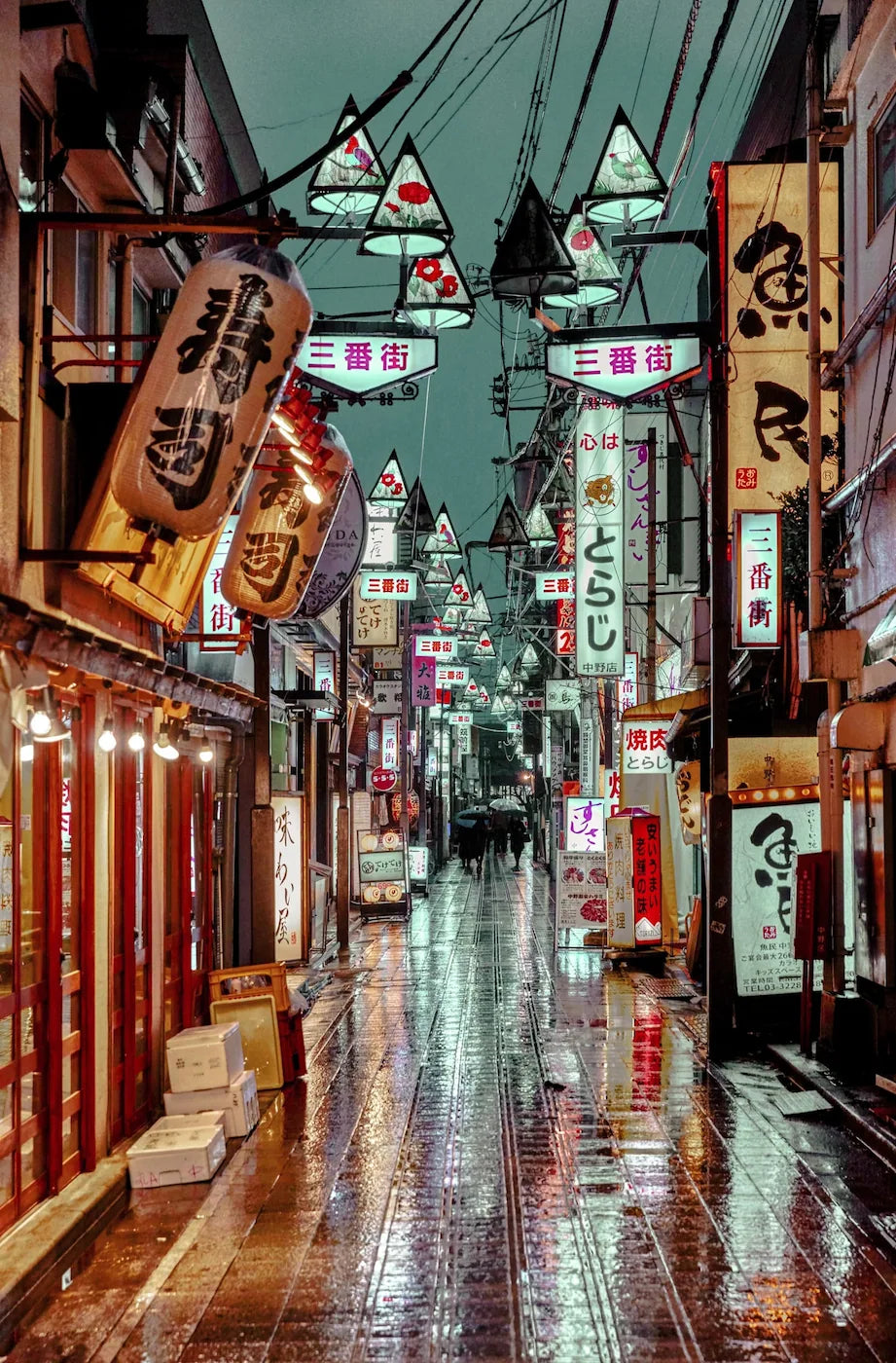 Photography Canvas Print I Third Street, Night City Nakano Tokyo, Japan wall art