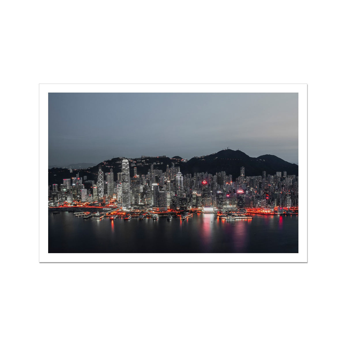 Photography Print of Hong Kong Victoria Harbour-Red Light,Cityscape & Skyline Wall Art - ManChingKC Photography