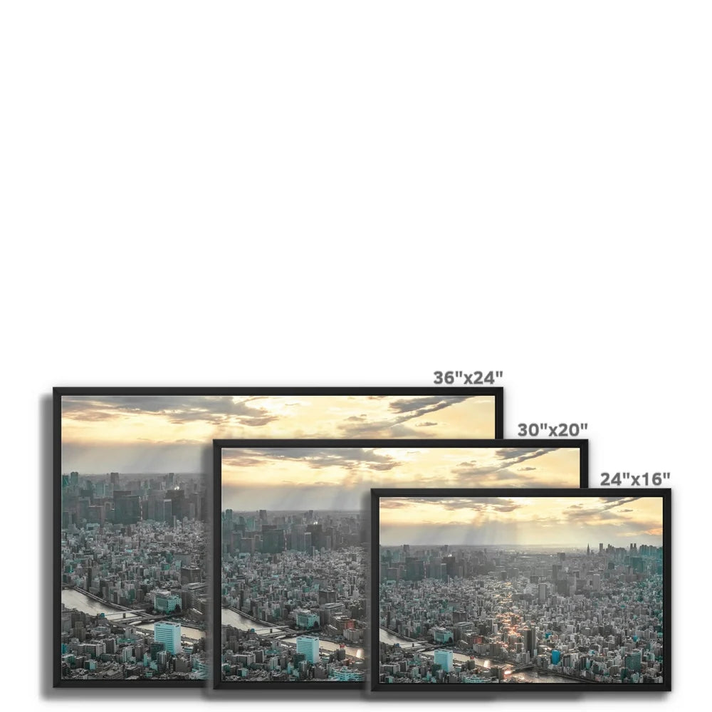 Japan Framed Canvas Photography print I Toyko view-Taitō 台東区 I Cityscape & Skyline Wall-Art