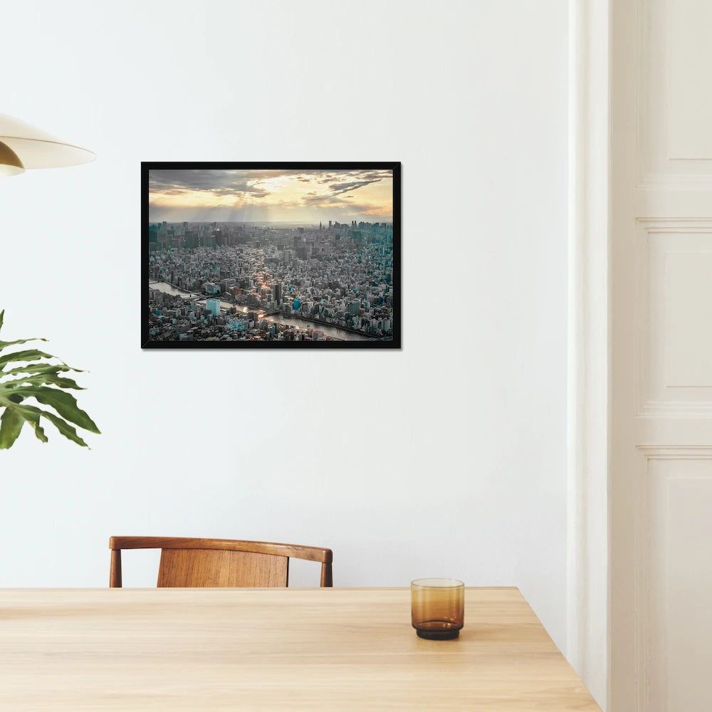 Japan Framed Canvas Photography print I Toyko view-Taitō 台東区 I Cityscape & Skyline Wall-Art
