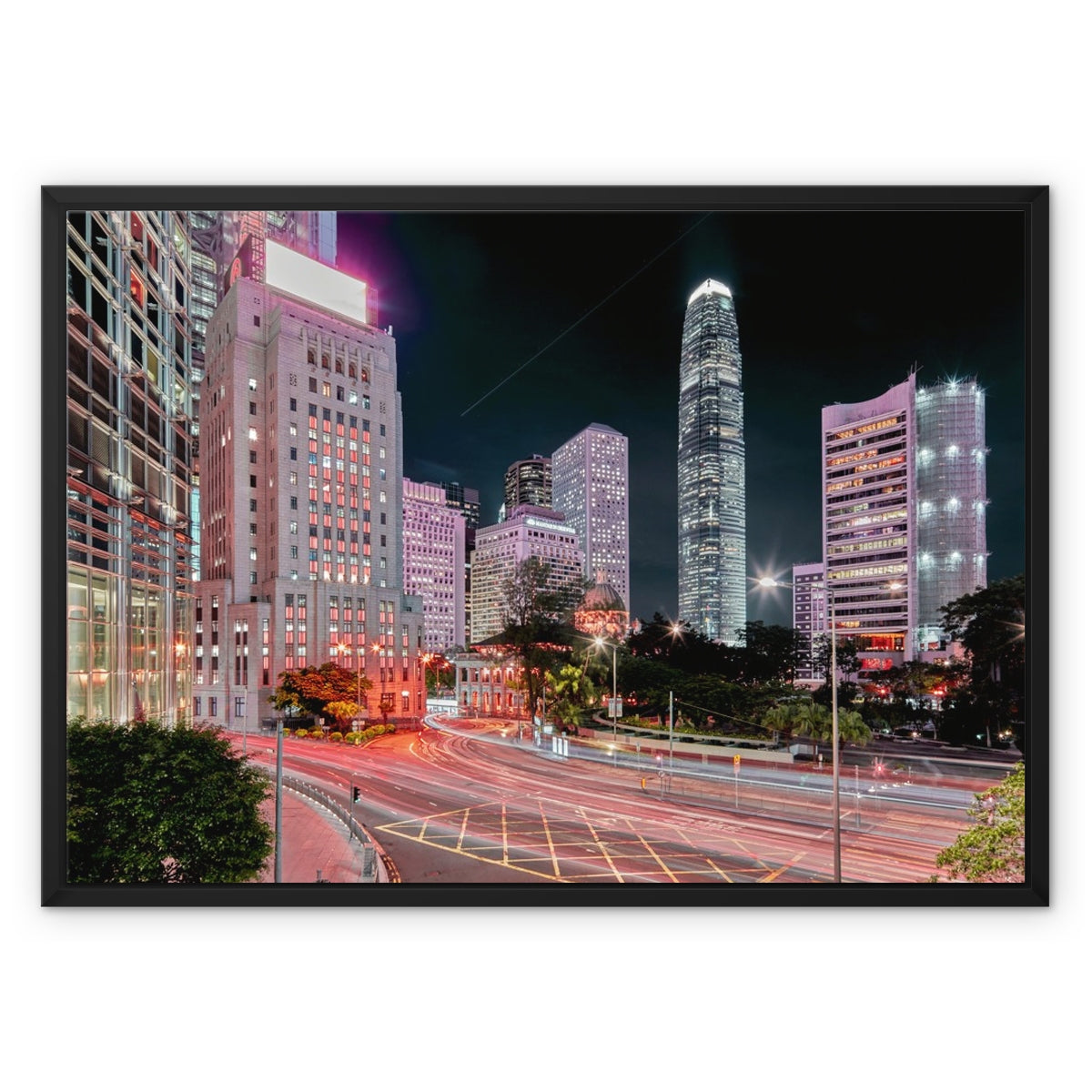 Bank Street Central HK Framed Canvas