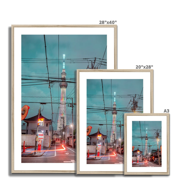 Skytree At Night Framed & Mounted Print,Asakusa, Toyko, Japan Architect Wall Art, Cityscape Night City,