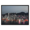 Framed Canvas Print of Hong Kong I Victoria Harbour-Red Light 2019 I Cityscape & Skyline Wall Art