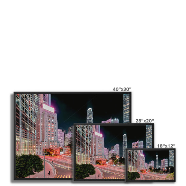 Hong Kong Photography Framed Canvas I Bank Street, Central,Cityscape & Night City I Fine art Wall Art Print