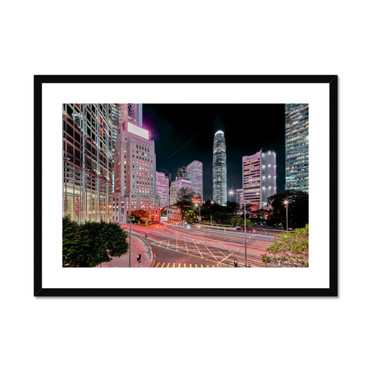 Photography Print of Hong Kong ,Bank Street Central, ,Cityscape & Night City Wall Art Print,Framed & Mounted