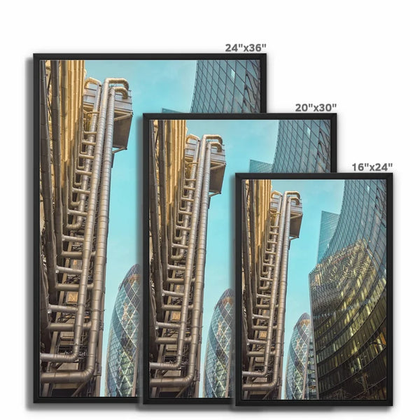 London Framed Canvas Art Print ,The Gherkin building,UK Photo Wall art