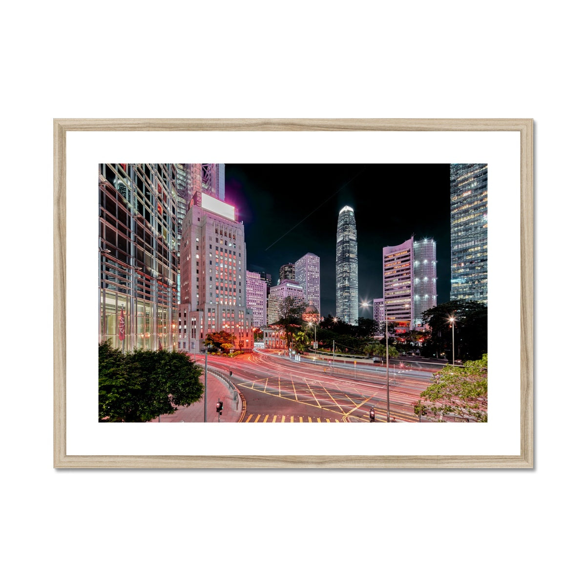 Photography Print of Hong Kong ,Bank Street Central, ,Cityscape & Night City Wall Art Print,Framed & Mounted