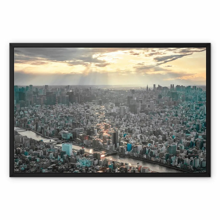 Japan Framed Canvas Photography print I Toyko view-Taitō 台東区 I Cityscape & Skyline Wall-Art