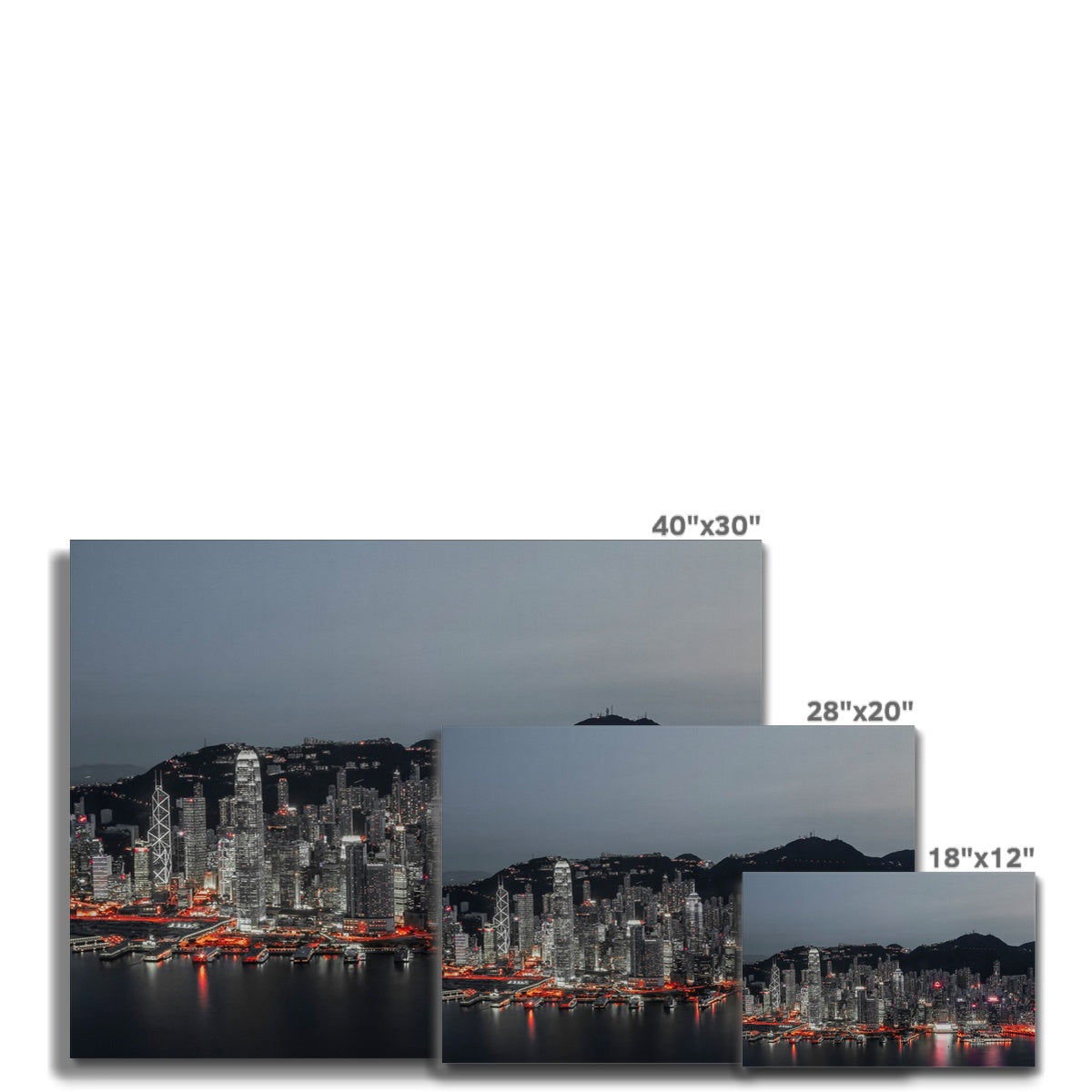 Fine Art Photography Canvas Print of Hong Kong I Victoria Harbour-Red Light I Cityscape & Skyline Wall Art