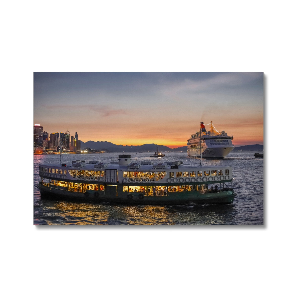 Hong Fine Art Hong Kong Photography Canvas Print I Star Ferry Skyline & Victoria Harbour Wall Art.