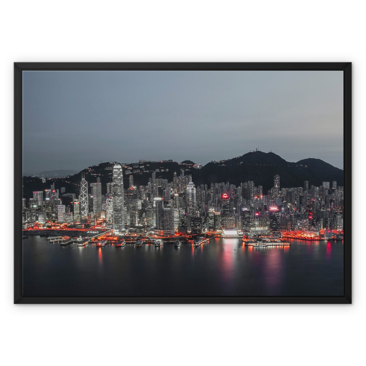 Fine Art Photography Print of Hong Kong I Victoria Harbour-Red Light I Cityscape & Skyline Wall Art