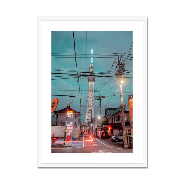 Skytree At Night Framed & Mounted Print,Asakusa, Toyko, Japan Architect Wall Art, Cityscape Night City,