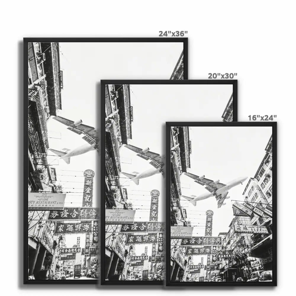 Old Hong Kong Kai Tak Airport 1997 Framed Canvas