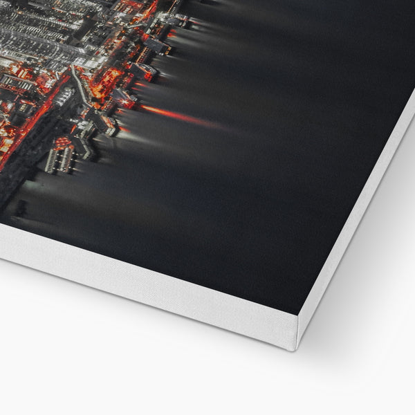 Hong Kong Fine Art Photography Canvas Print of Victoria Harbour-Red Light, Cityscape & Skyline Wall Art