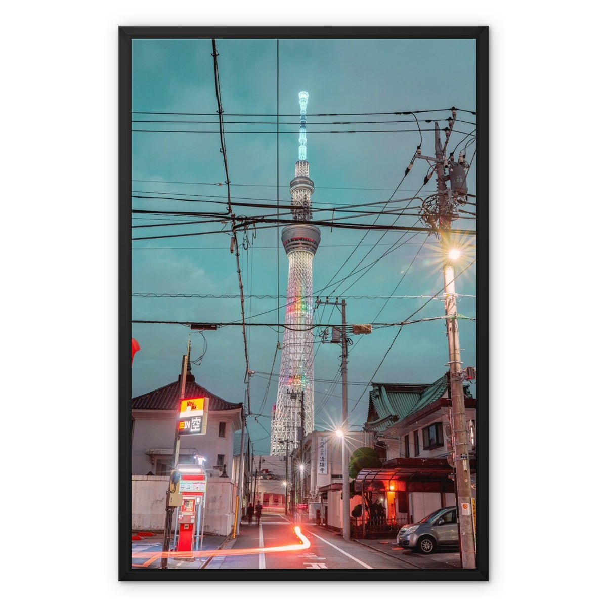 Framed Canvas Photography Art Print of Skytree at night, Asakusa,Tokyo, Japan Wall Art