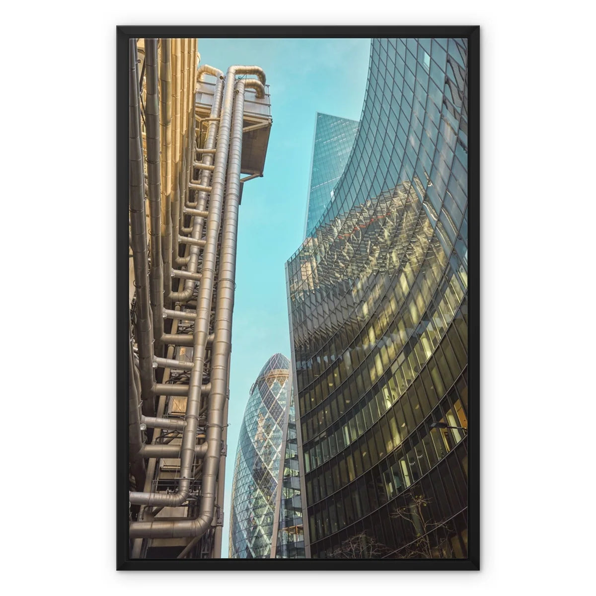 London Framed Canvas Art Print ,The Gherkin building,UK Photo Wall art