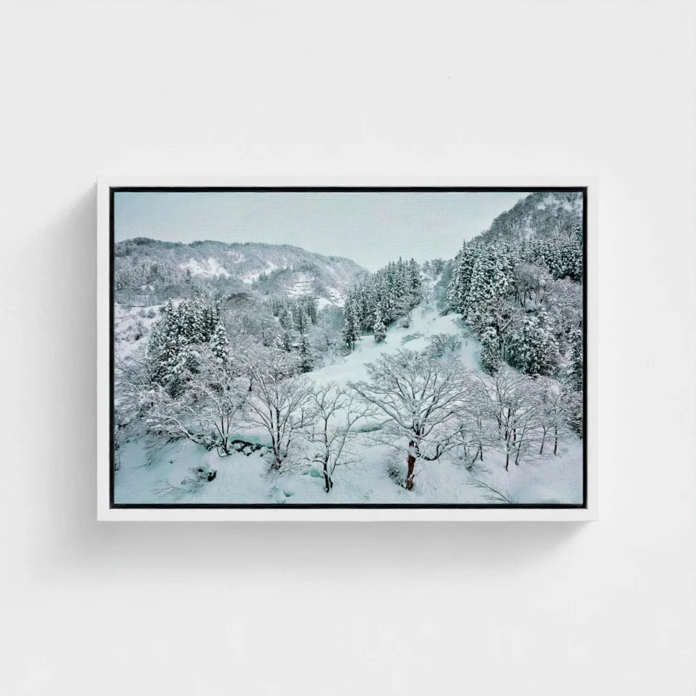 Quiet Winter Forest - Framed Canvas Photography Art Print
