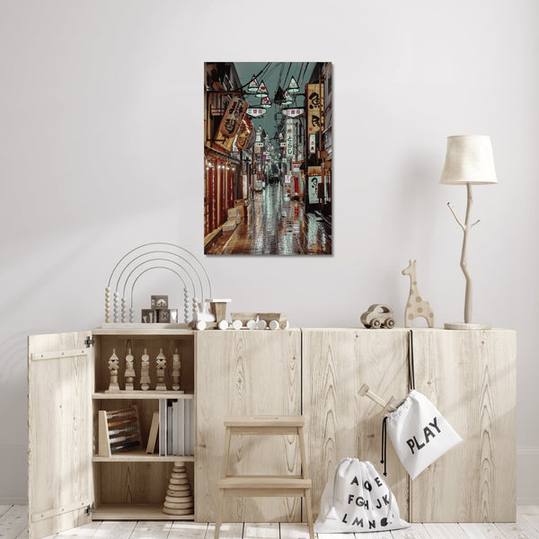 Photography Canvas Print I Third Street, Night City Nakano Tokyo, Japan wall art