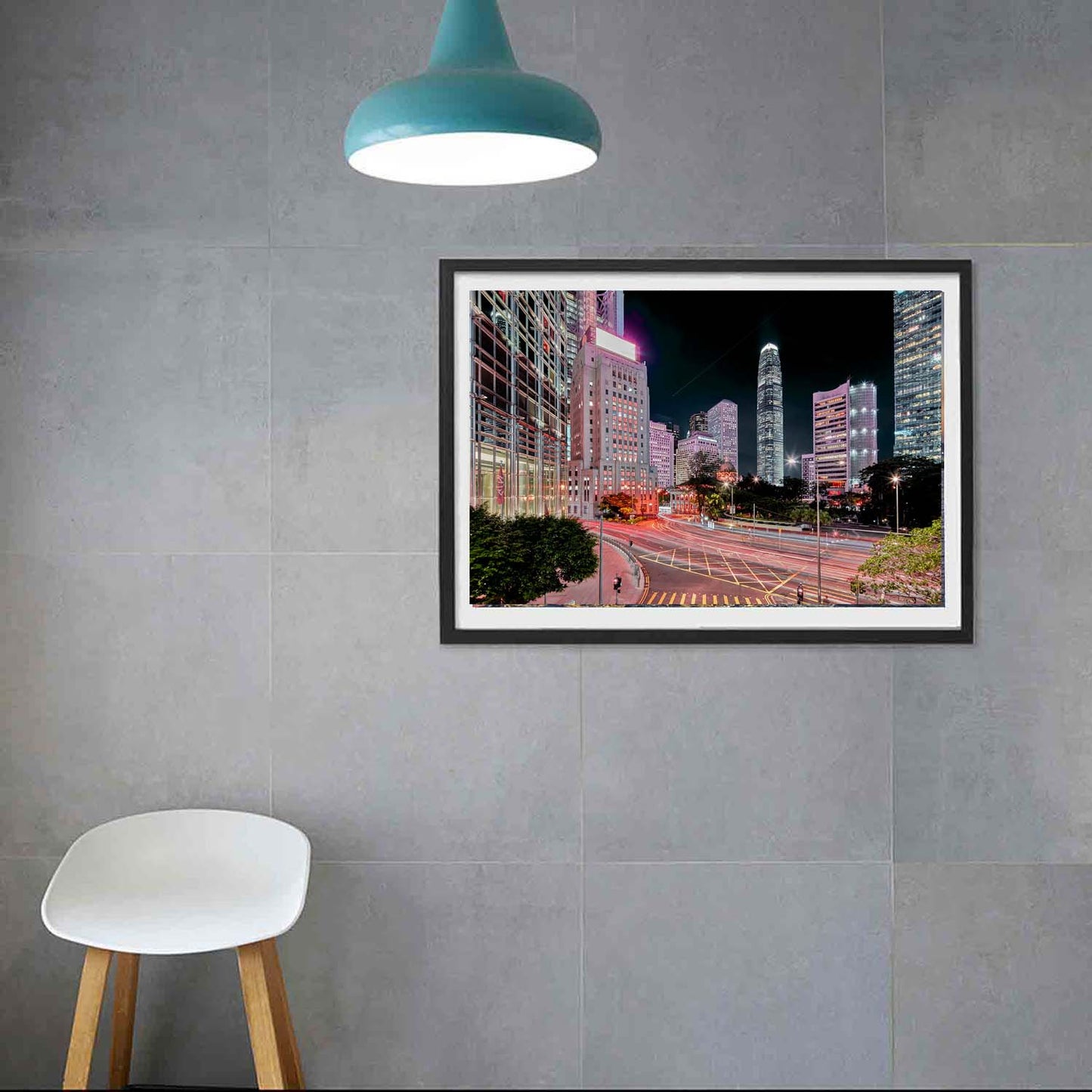 Photography Print of Hong Kong Bank Street Central HK ,Cityscapes & Night City Wall Art