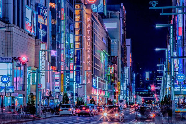 Ginza, Tokyo -Japan Wall Art I Night City, Photography Art