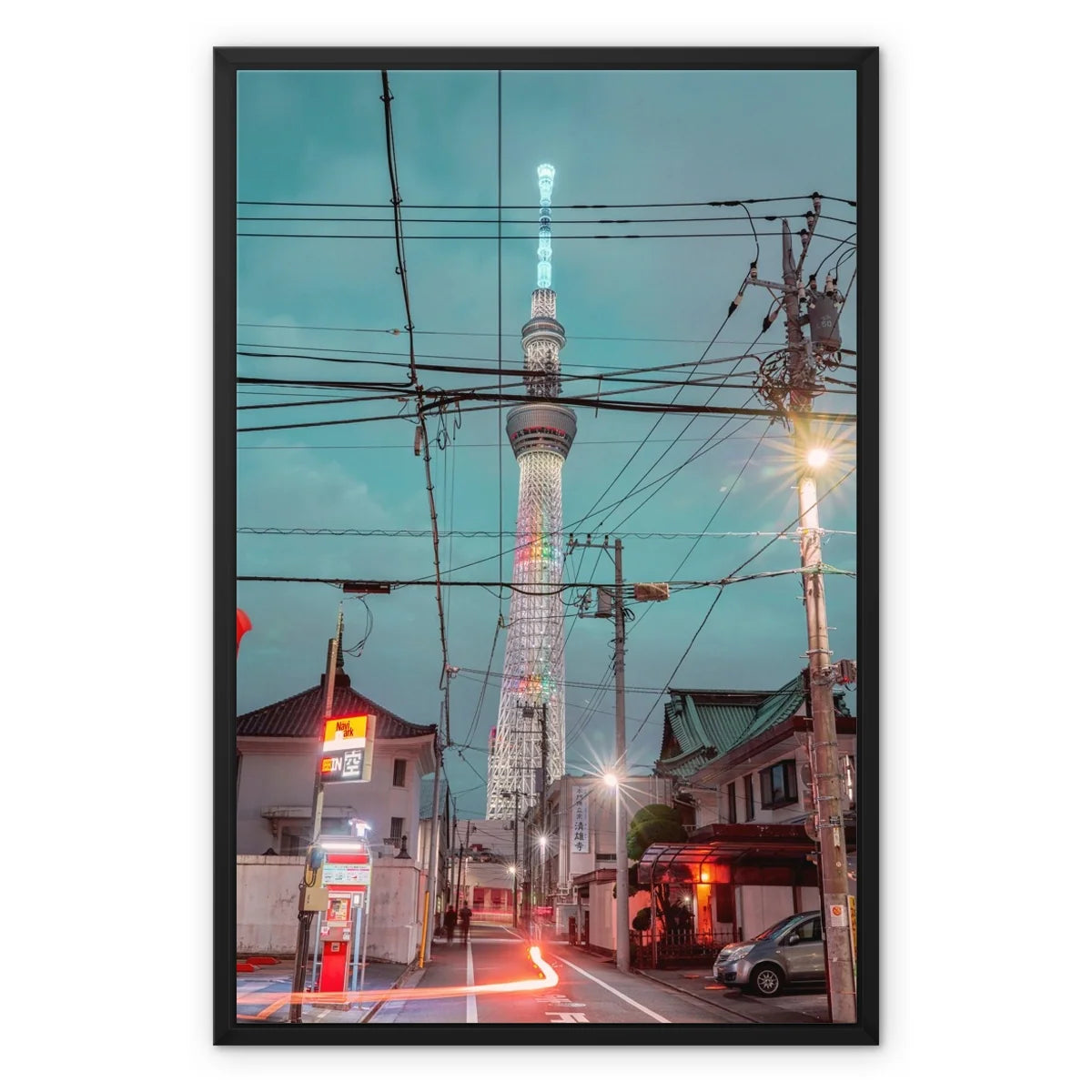 Framed Canvas Photography Art Print of Skytree at night, Asakusa,Tokyo, Japan Wall Art