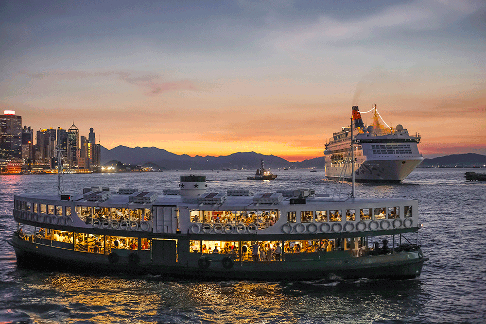 Hong Kong Photography Print I Star Ferry Skyline & Victoria Harbour Wall Art
