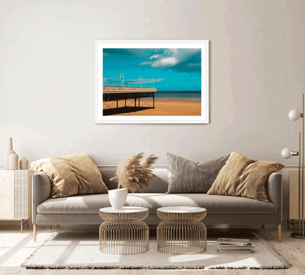 North Wales Photography Fine Art Print, Victoria Pier, Colwyn Bay beach living room wall art