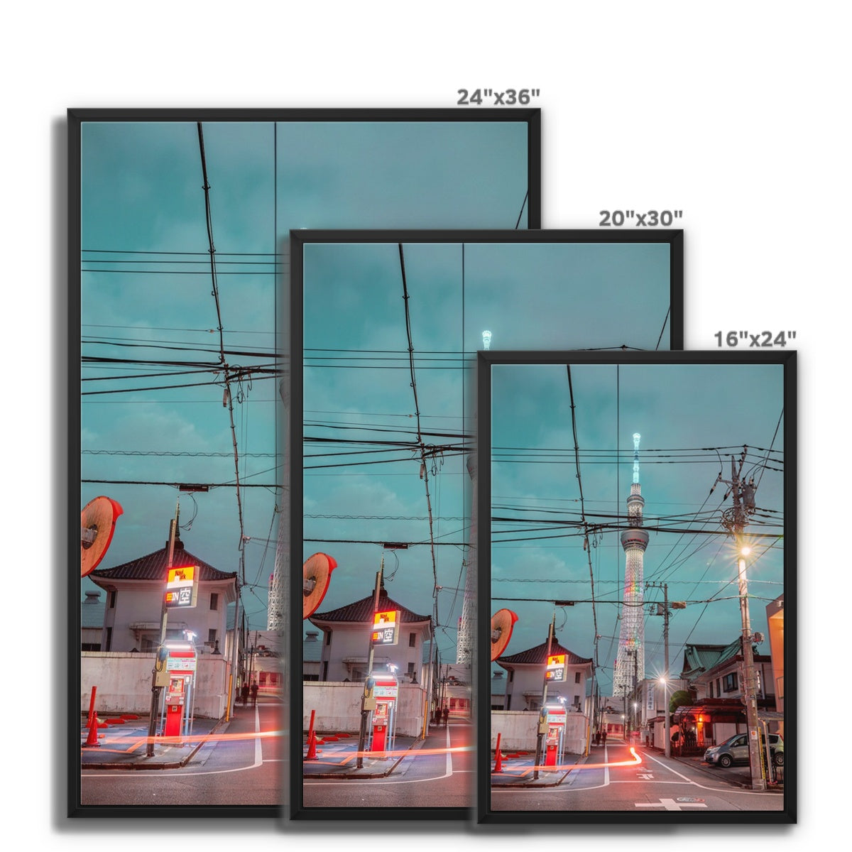 Framed Canvas Photography Art Print of Skytree at night, Asakusa,Tokyo, Japan Wall Art