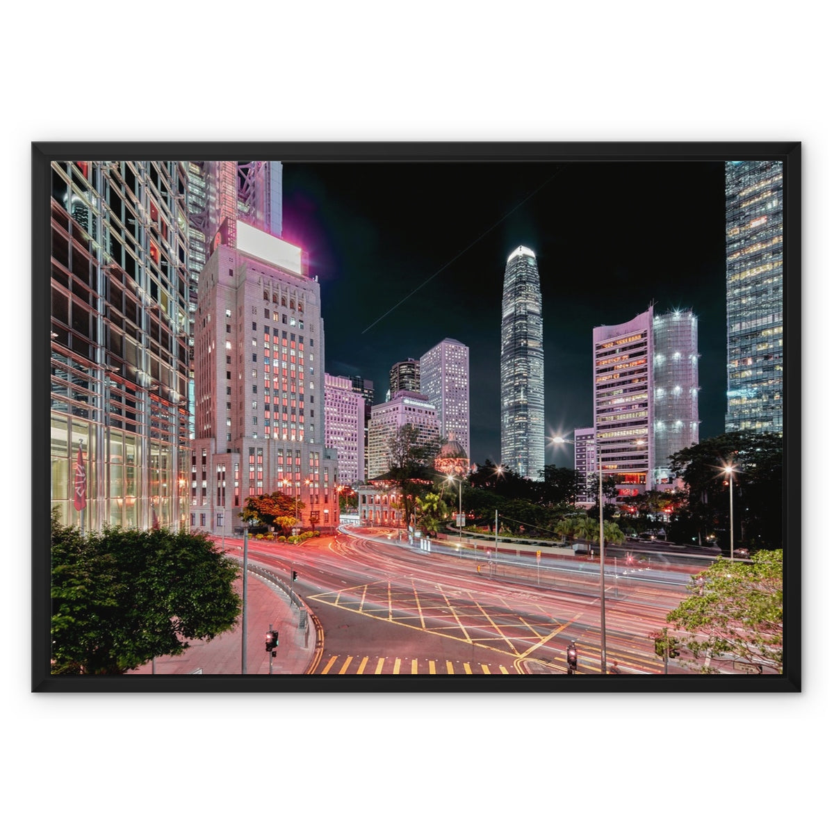 Bank Street Central HK Framed Canvas