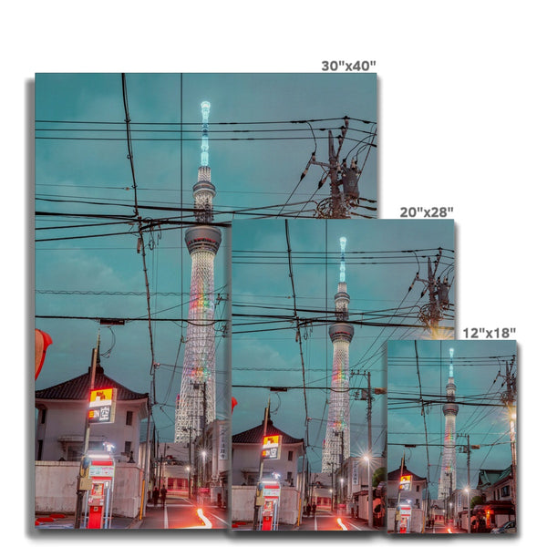 Skytree at night Canvas Print, Tokyo nightscape, Asakusa  Art Print I Japan Wall Art Print