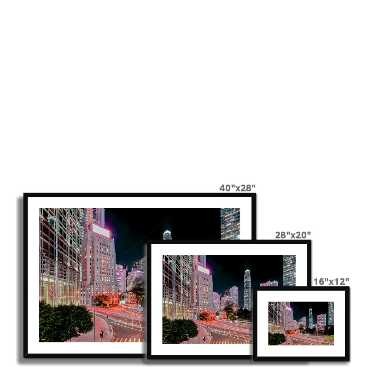 Photography Print of Hong Kong ,Bank Street Central, ,Cityscape & Night City Wall Art Print,Framed & Mounted