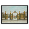 《The Gates of Winter Silence》- Warrington Golden Gates Framed Canvas Print, Warrington,England Wall Art