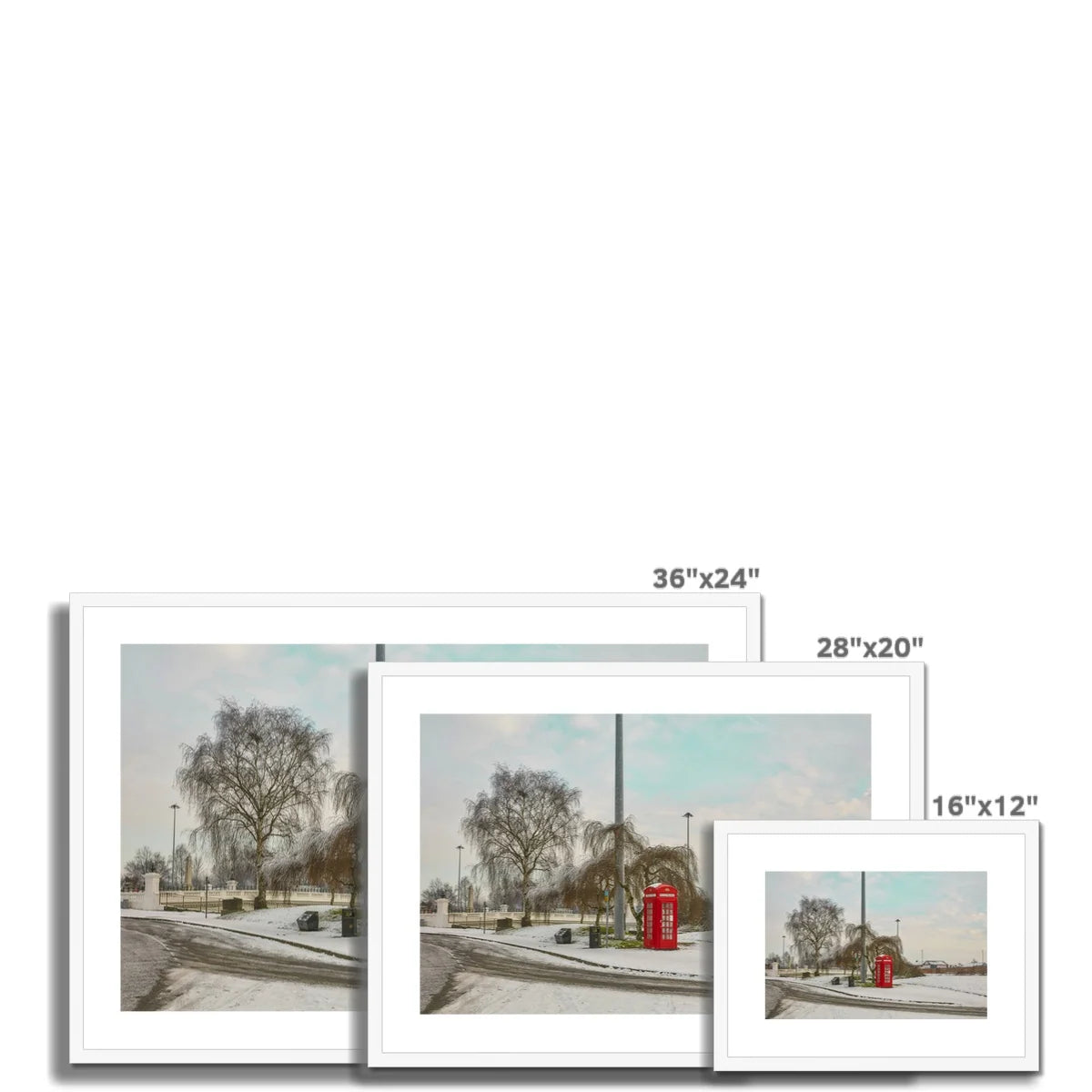 Warrington Framed Art Print I K4 kiosk in winter-telephone box I art Vintage UK Wall Art Print
