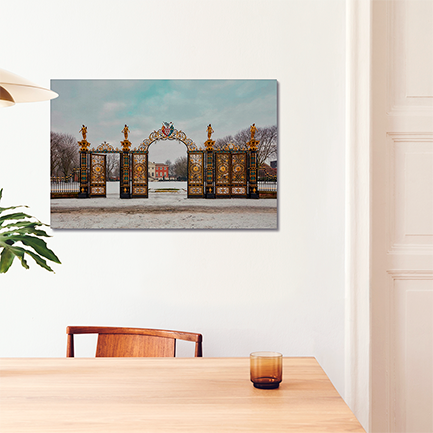 《The Gates of Winter Silence》-Warrington Golden Gates Canvas Print I England Fine Art , Wall Art Print