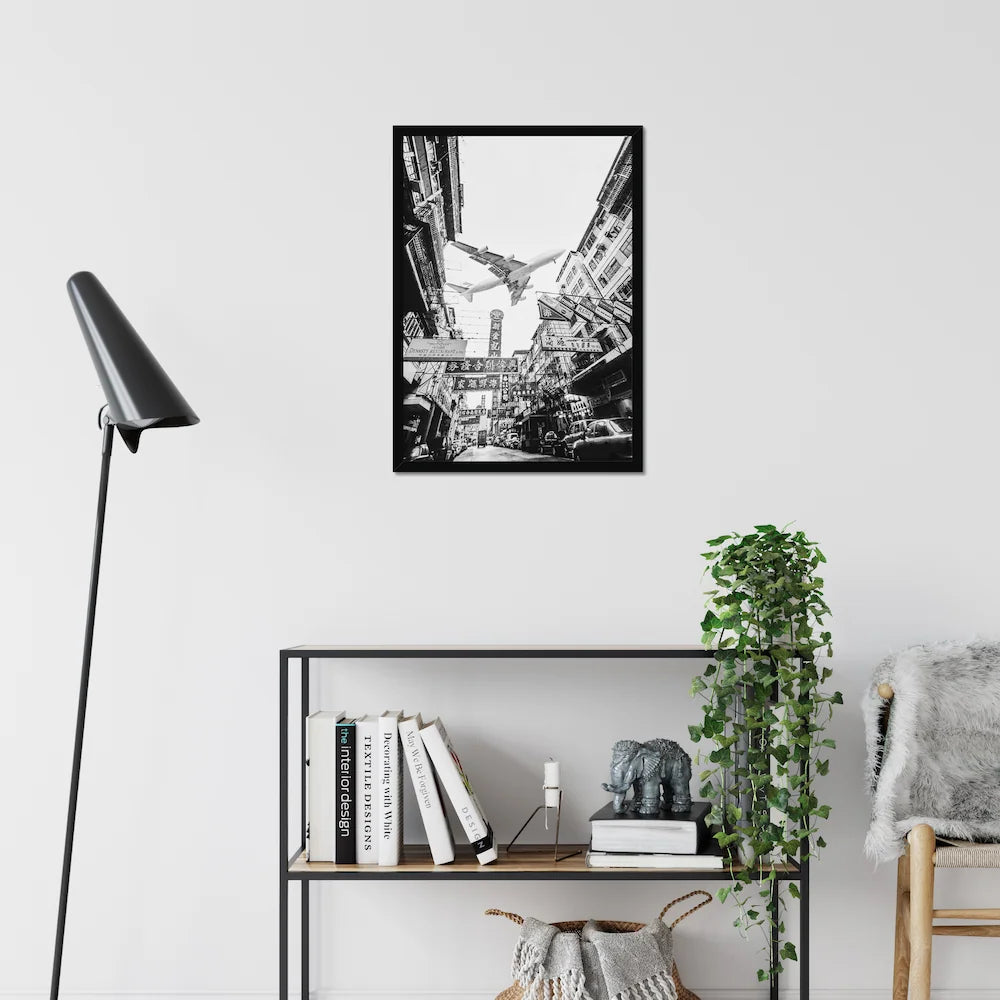 Old Hong Kong Kai Tak Airport 1997 Framed Canvas