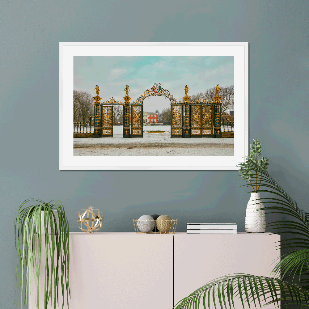 Warrington Golden Gates In The Snow, Fine Art Print of England,Open Edition Prints,Wall Art