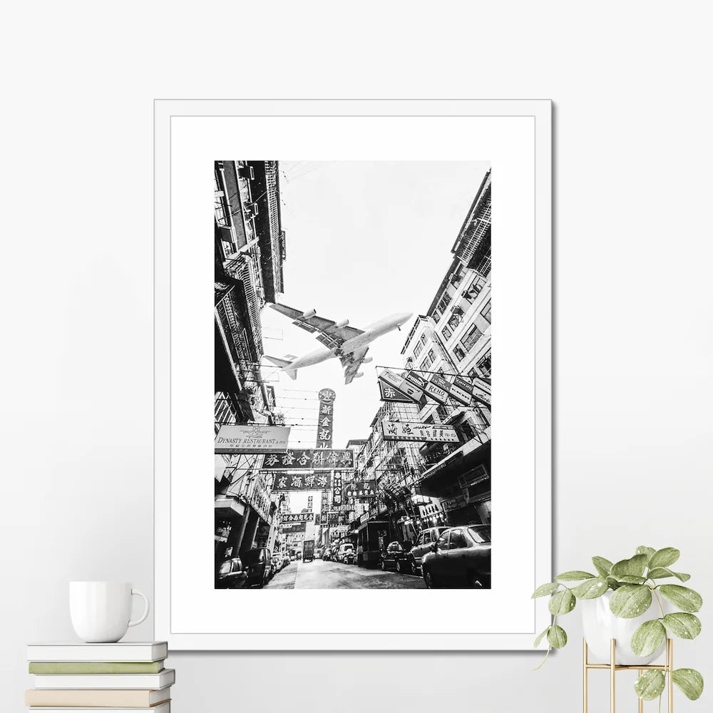 Hong Kong Framed & Mounted Print Old  Kai Tak Airport 1997