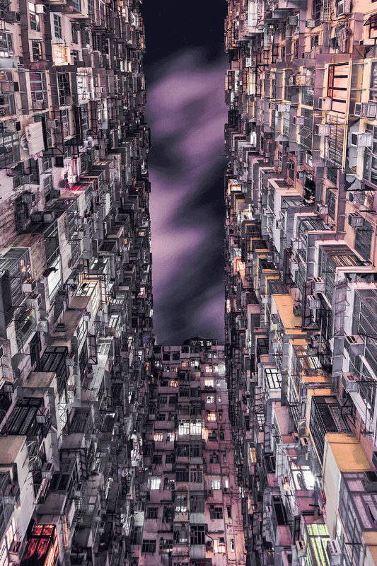 Hong Kong Monster Building Photography Print, Skyline & Cityscapes,Architecture Wall Art