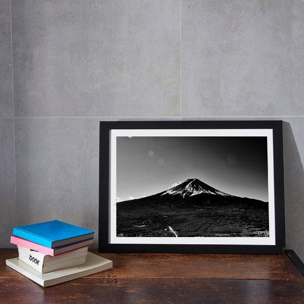 Black and White Mount Fuji print